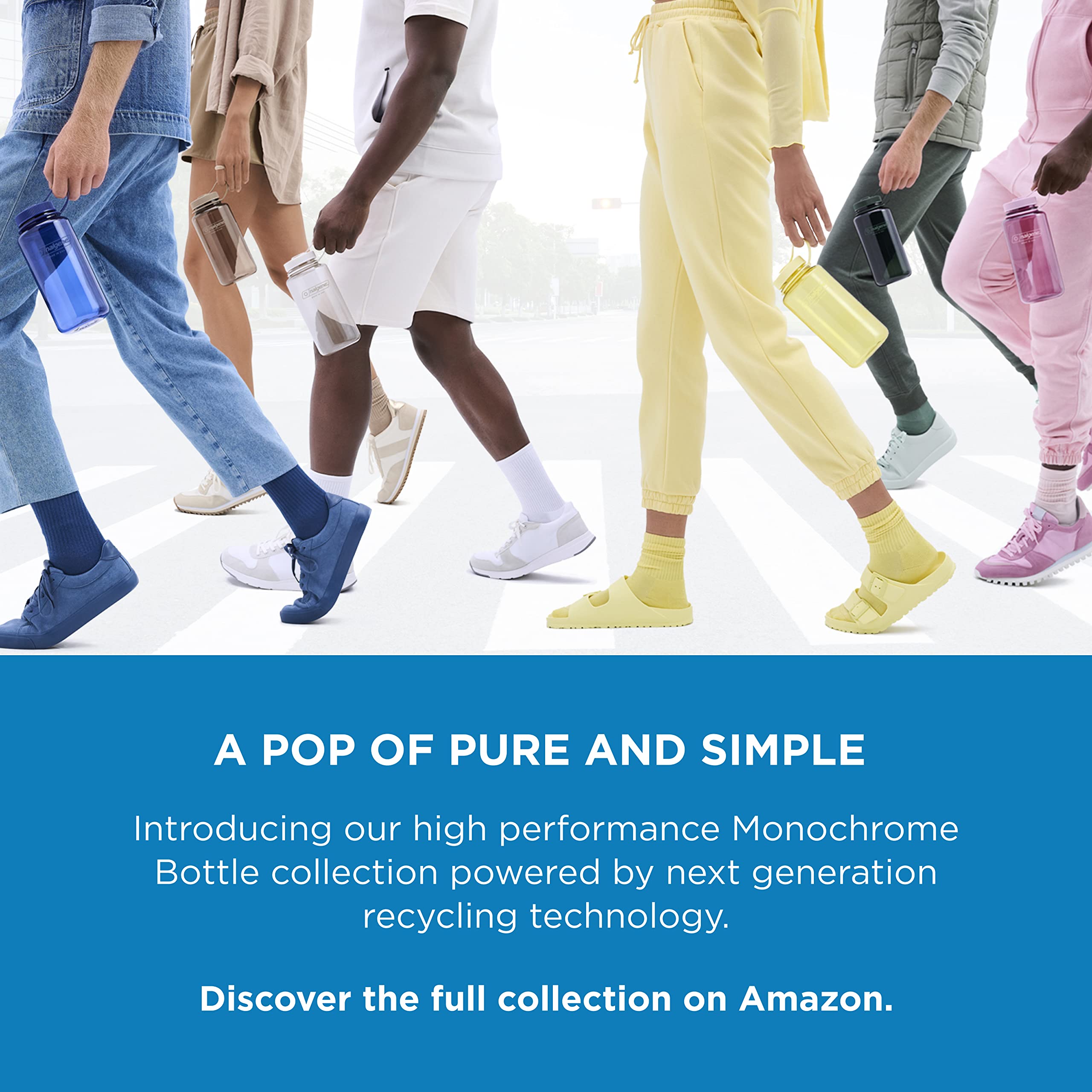 Nalgene Monochrome Bpa-Free Recycled Reusable Water Bottle For Backpacking, Hiking, Gym - 32 Oz Shatterproof Jade